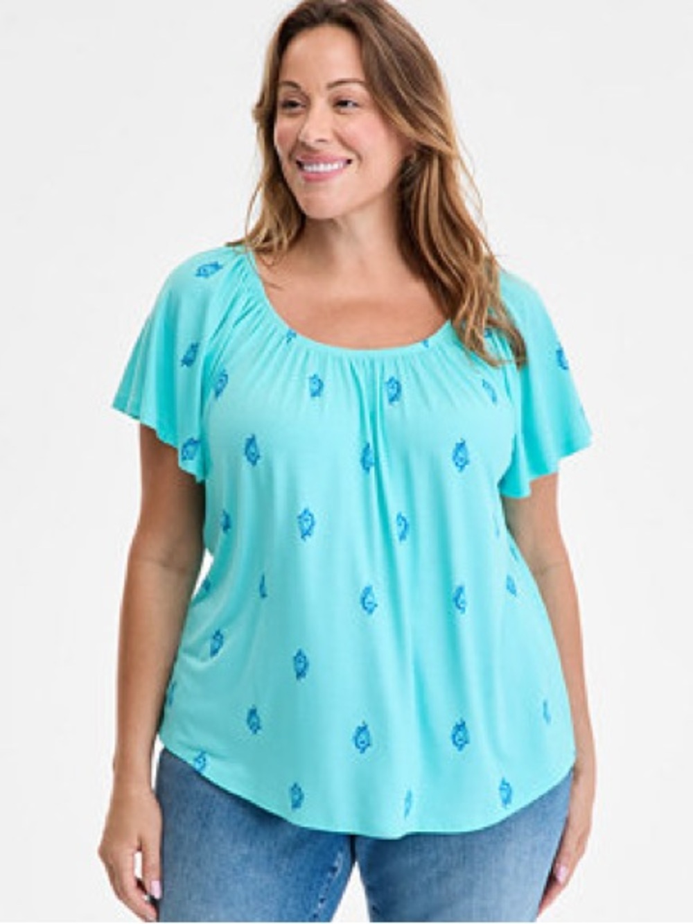 Style & co off the shoulder blue blouse size XL